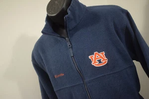 Columbia Auburn Tigers Fleece Jacket Blue Full Zip Long Sleeve Mens Size Medium - Picture 1 of 11