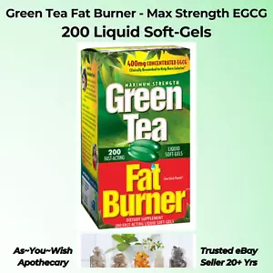 Quemador de grasa de té verde 200 cápsulas blandas caducidad 6/26 EGCG 400 mg suplemento de pérdida de peso de venta libre - Imagen 1 de 4