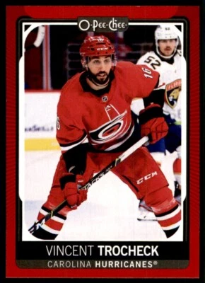 2021-22 O-PEE-CHEE RED BORDER SSP VINCENT TROCHECK CAROLINA HURRICANES #143 - Image 1 of 2