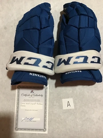 Colorado Avalanche Signed Game Used Mikko Rantanen Gloves 21-22 Avalanche COA Cover