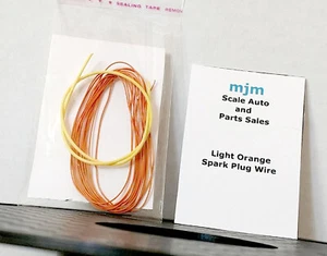 6 Feet Light Orange Spark Plug Wire 1/24 1/25 Scale With Yellow Boot Material  - Picture 1 of 2