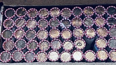 5 Roll Pack Fed Sealed Lincoln Cent Rolls , Bank Boxes Unsearched Last Year 1c - Image 1 of 4