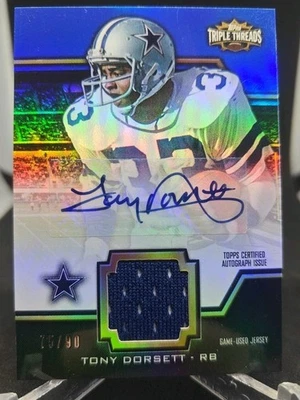 2011 Topps Triple Threads TONY DORSETT AUTO Jersey Dallas Cowboys /90 - Image 1 of 2