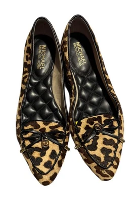 Pisos de ballet en punta con estampado de leopardo Michael Kors - talla 7,5, pelo de caballo guepardo  Foto 1 de 4