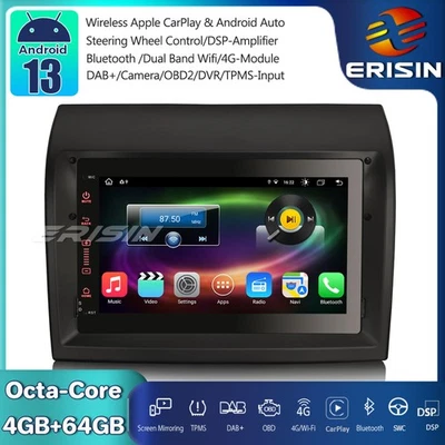 8-Core DAB+Android 14 Autoradio GPS per Fiat Ducato Citroen Jumper Peugeot Boxer - Immagine 1 di 4