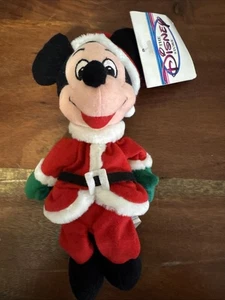 Disney Store Santa Mickey Christmas Mini Bean Bag Plush Exclusive - Picture 1 of 2