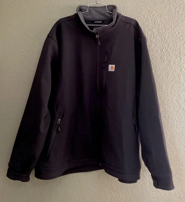 Carhartt Mens 4XL Rain Defender HEAVYWEIGHT Relaxed Fit Softshell Jacket Black - Image 1 of 4