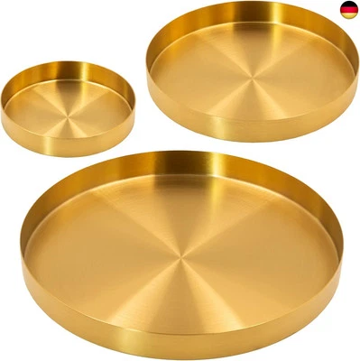 Blümelhuber 3 Deko Tablett Rund - Tablett Deko Set 3 Stück - Tablett Groß - Ru - Bild 1 von 4