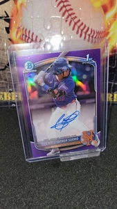 CHRISTOPHER SUERO 2025 BOWMAN CHROME 1ST PURPLE /250 AUTOGRAPH A AUTO - Picture 1 of 2