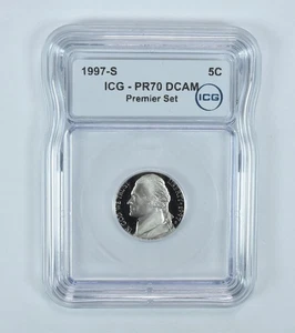 1997-S Jefferson Nickel Premier Set PR70 DCAM ICG *1397 - Picture 1 of 5