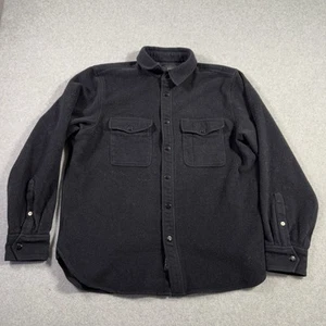 Rag & Bone Mens Navy Blue Wool Snap Up Long Sleeve Shirt Size L Pocket *Pilling* - Picture 1 of 16