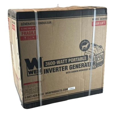 WEN 56360iX 3600W Portable Inverter Generator, RV-Ready/Fuel Shut Off, CO Sensor - Image 1 of 4