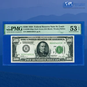 Fr.2200-H 1928 $500 Federal Reserve Note St.Louis Gold Clause, PMG 53 EPQ #24683 - Picture 1 of 3