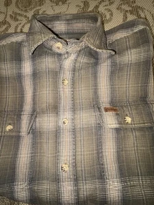 Carhartt Shirt Mens Large L Tall Plaid Flannel Heavyweight Work Wear S145MOS - Picture 1 of 21
