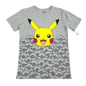 Pokemon Boys Size XXL Graphic Short Sleeve T-Shirt Pikachu Heather Grey - Picture 1 of 7