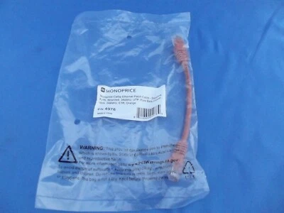 MONOPRICE 4978 Patch Cord,Cat 5e,Booted,Orange,0.5 ft. - Image 1 of 2