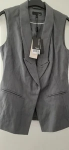 NWT Next Longline Tailored Linen Lined Easy care Waistcoat in Slate Grey RRP £28 - Picture 1 of 4