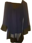 Donna Karan Long Sleeve Draped Silk Top Black Sz Medium Sz 8   10