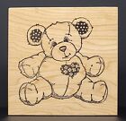PSX Teddy Bear Patched Heart Rubber Stamp K-980 Cute Kids Animals Family Babies