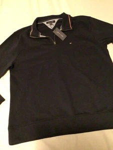 Tommy Hilfiger Pullover-Sweatshirt mit 1/4 Reißverschluss ~ Fleece ~ blau ~ XL ~ NEU!!! - Bild 1 von 10