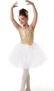 Fields Of Gold Child Small New Dance Costume Christmas Romantic Ballet Tutu - Picture 1 of 3
