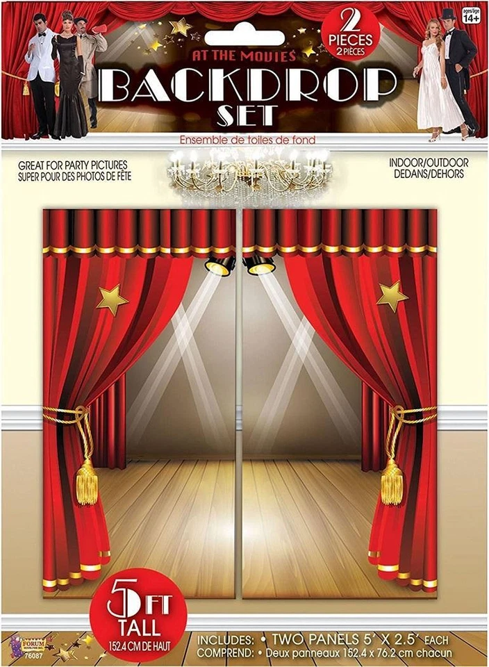 At the Movies Hollywood Oscar Award Baile de graduación tema fiesta decoración telón de fondo conjunto Foto 1 de 1