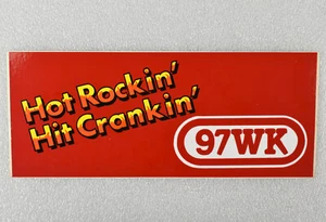 VTG 97WK Mix 97.3 WKWK-FM Radio Station Wheeling WV Bumper Sticker Decal 1986 - Picture 1 of 3