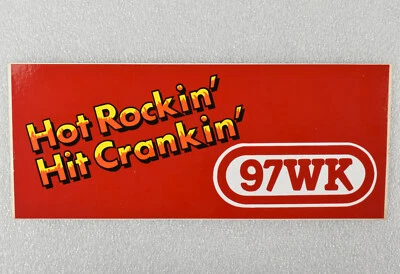 VTG 97WK Mix 97.3 WKWK-FM Radio Station Wheeling WV Bumper Sticker Decal 1986 - Image 1 of 3
