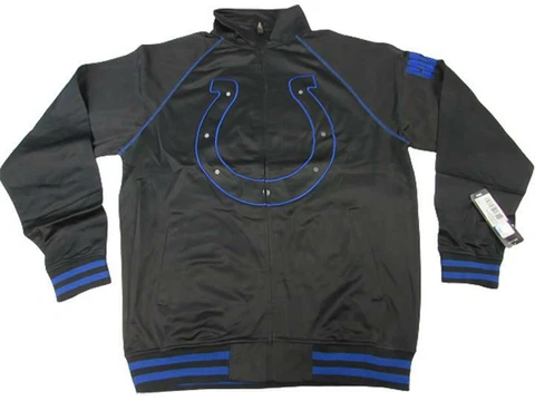New Indianapolis Colts Mens Sizes M-L-XL-2XL-Tall Black Full Zip Track Jacket Cover