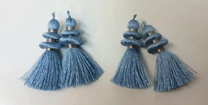 PASSEMENTERIE HOULES 2 PAAR POMPONS FRANSEN FARBE BLAU REF22PPB - Bild 1 von 1
