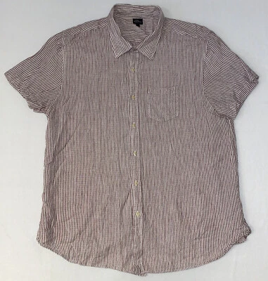 L.L. Frijol Rayas Manga Corta Informal Rojo Blanco Talla XL 52% Lino 48% Rayón Foto 1 de 4