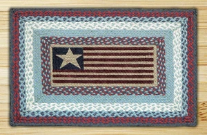 Alfombra de área rectangular trenzada de yute estampado a plantillas. Alfombras de tierra. 20""x30""." BANDERA - Imagen 1 de 1