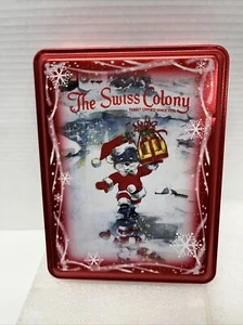 Lata cuadrada de Navidad The Swiss Colony Chocolate Collectors niño ratón Santa - Imagen 1 de 3