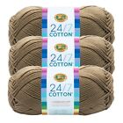 (3 Pack) Lion Brand Yarn 761-122D 24/7 Cotton® Yarn, Taupe