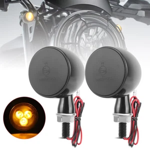 2X Motorcycle LED Turn Signal Indicator Lights Blinker Smoke Amber Universal - Picture 1 of 8