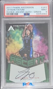 2017 ASCENSION ASCENT JAYSON TATUM GREEN ON CARD AUTO 08/25 #ASC-JAY PSA 9 MINT - Picture 1 of 2