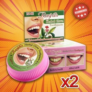2X Rasyan Thai ISME pasta de dientes de olor a hierbas - blanqueamiento dental, antibacteriano 25 g. - Imagen 1 de 5