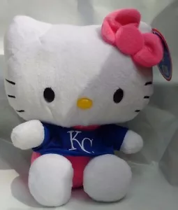 MLB SANRIO HELLO KITTY KANSAS CITY ROYALS KC JUGUETE DE FELPA OCHO PULGADAS - Imagen 1 de 1