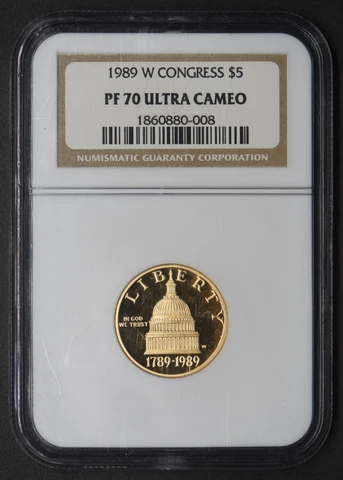 1989-W Congress Bicentennial Gold $5 NGC PF 70 Ultra Cameo -COINGIANTS Cover