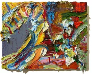 MODERN ORIGINAL OIL█PAINTING█VINTAGE█IMPRESSIONIST█ART ACTOR SIGNED ABSTRACT A - Picture 1 of 14