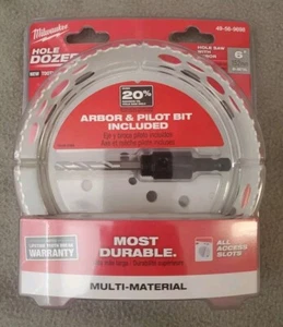 Milwaukee 49-56-9698 6 In. Hole Dozer Bi-Metal Hole Saw W/ Arbor & Pilot Bit New - Picture 1 of 4