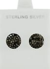 Genuine 1.40 Cts Diamonds Stud Earrings .925 Silver (burn Finish) - New With Tag