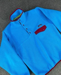 Patagonia Synchilla Mens XS Teal Blue Snap T Fleece Pullover 25450 - Picture 1 of 6