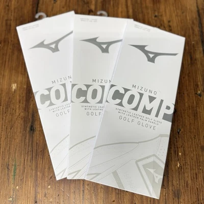 NIB (3 PACK) Mizuno COMP Women’s Glove LH for RH GOLFERS White Med/Large - Image 1 of 4