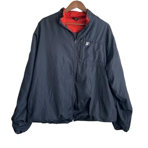 VTG Starter Tracksuit Men Jacket XL Black Sporty Casual Retro Y2K Windbreaker - Picture 1 of 16