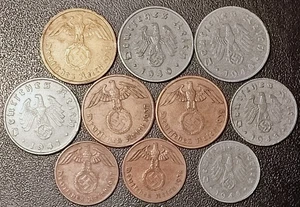 Allemagne - IIIème Reich - x10 monnaies de 1937 à 1943 - Imagen 1 de 2