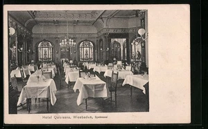 Wiesbaden, Ansichtskarte, Hotel Quisisana, Speisesaal, Innenansicht - Picture 1 of 2