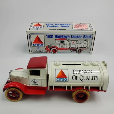 1991 Ertl CITGO #2 1/34 Diecast 1931 Hawkeye Tanker Truck Coin Bank - Image 1 of 4