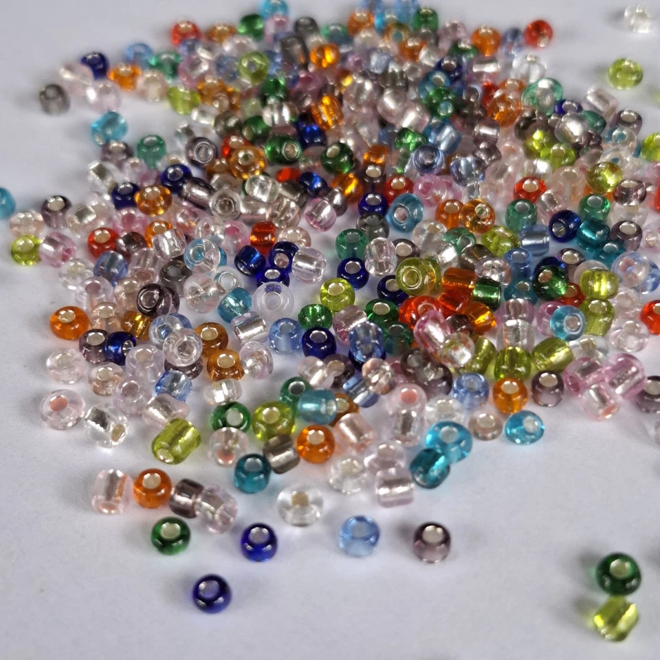 1000 Approx 3mm Colourful mixed glass seed beads (BBG037) - Image 1 of 3