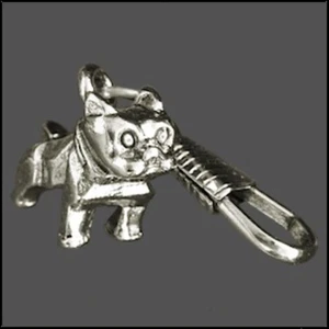 Bulldog Bull Dog 3D Zipper Pull / Key Chain / Charm Made in the USA - Picture 1 of 1